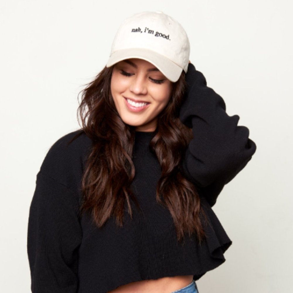 Megan Batoon "Nah, I'm Good" Cream Hat